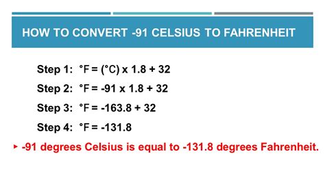 91c to f - Conversion factor: 1 C = (1 C * 1.8) + 32 = 33.8 F 91 C to F Conversion Equation 91 C = (91 C * 1.8) +32 = 195.8 F Quick Oven Temperature Conversions Check …